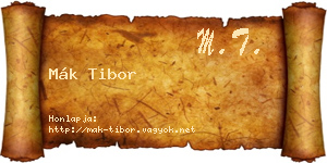 Mák Tibor névjegykártya